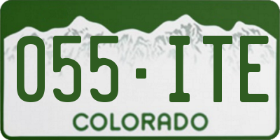 CO license plate 055ITE