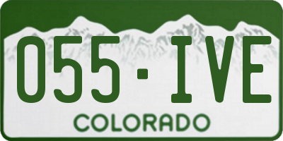 CO license plate 055IVE