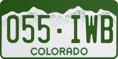 CO license plate 055IWB