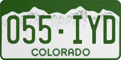 CO license plate 055IYD