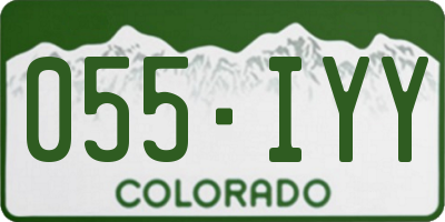 CO license plate 055IYY