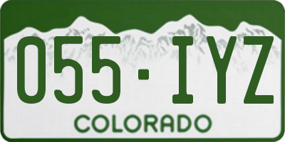 CO license plate 055IYZ