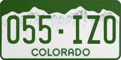 CO license plate 055IZO