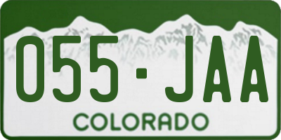 CO license plate 055JAA