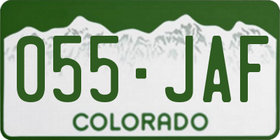 CO license plate 055JAF