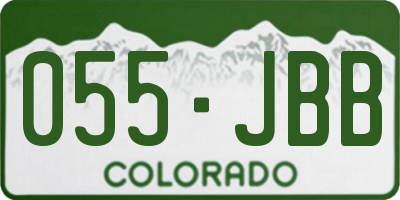 CO license plate 055JBB