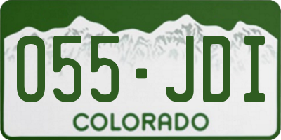 CO license plate 055JDI