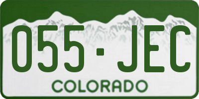 CO license plate 055JEC