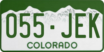 CO license plate 055JEK