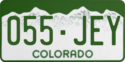 CO license plate 055JEY
