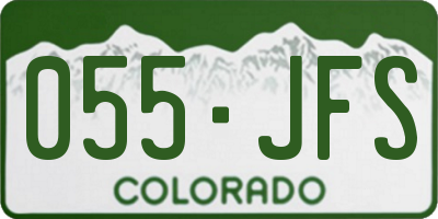 CO license plate 055JFS