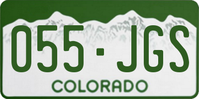 CO license plate 055JGS