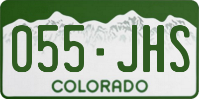 CO license plate 055JHS