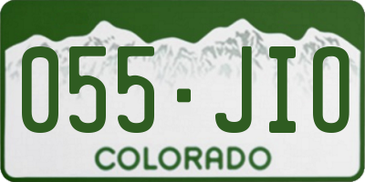 CO license plate 055JIO