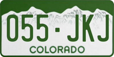 CO license plate 055JKJ