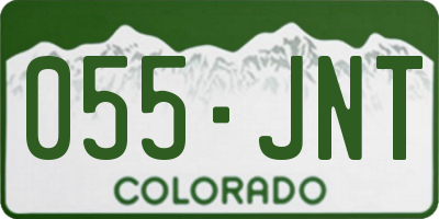CO license plate 055JNT