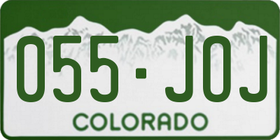 CO license plate 055JOJ