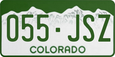 CO license plate 055JSZ