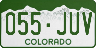 CO license plate 055JUV