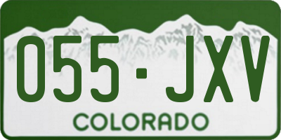 CO license plate 055JXV