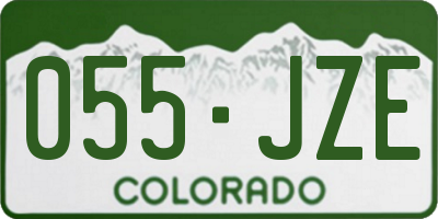 CO license plate 055JZE