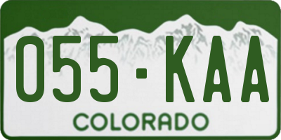 CO license plate 055KAA