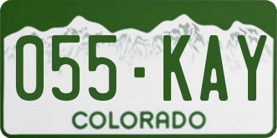 CO license plate 055KAY