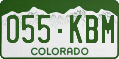 CO license plate 055KBM