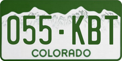 CO license plate 055KBT