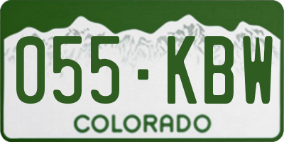 CO license plate 055KBW