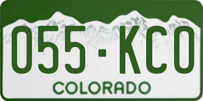 CO license plate 055KCO