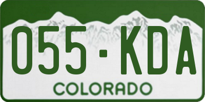 CO license plate 055KDA