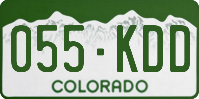 CO license plate 055KDD