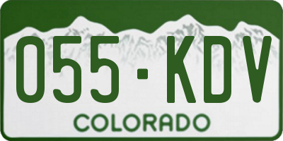 CO license plate 055KDV