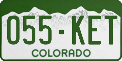 CO license plate 055KET
