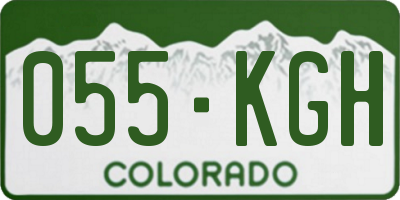 CO license plate 055KGH