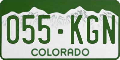 CO license plate 055KGN