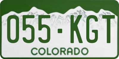 CO license plate 055KGT