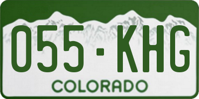 CO license plate 055KHG