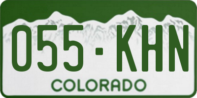 CO license plate 055KHN