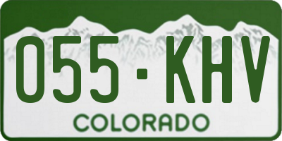 CO license plate 055KHV