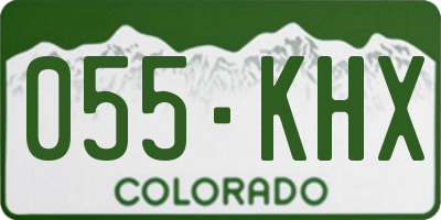 CO license plate 055KHX