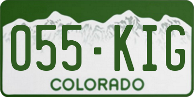 CO license plate 055KIG