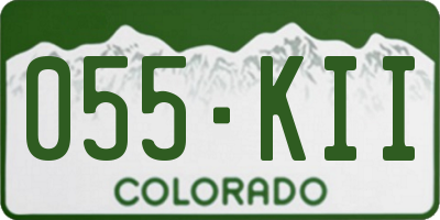 CO license plate 055KII