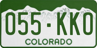 CO license plate 055KKO