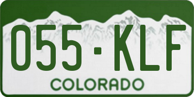 CO license plate 055KLF