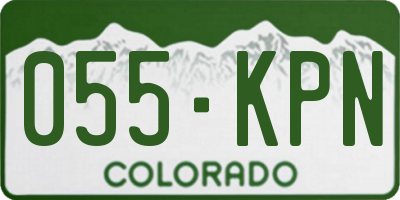 CO license plate 055KPN