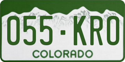 CO license plate 055KRO
