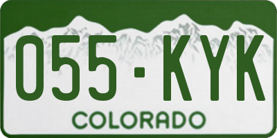 CO license plate 055KYK