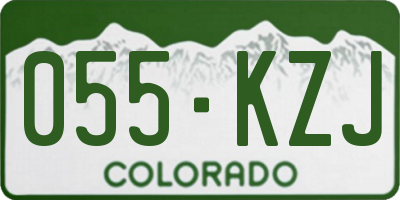 CO license plate 055KZJ
